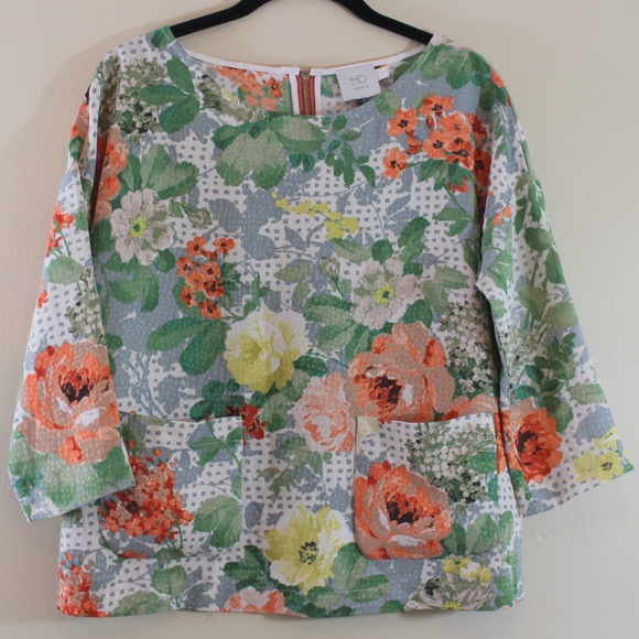 Anthropologie HD Paris Bloomfield Floral Top S - Picture 2 of 5